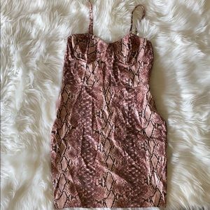 Snake print bodycon dress